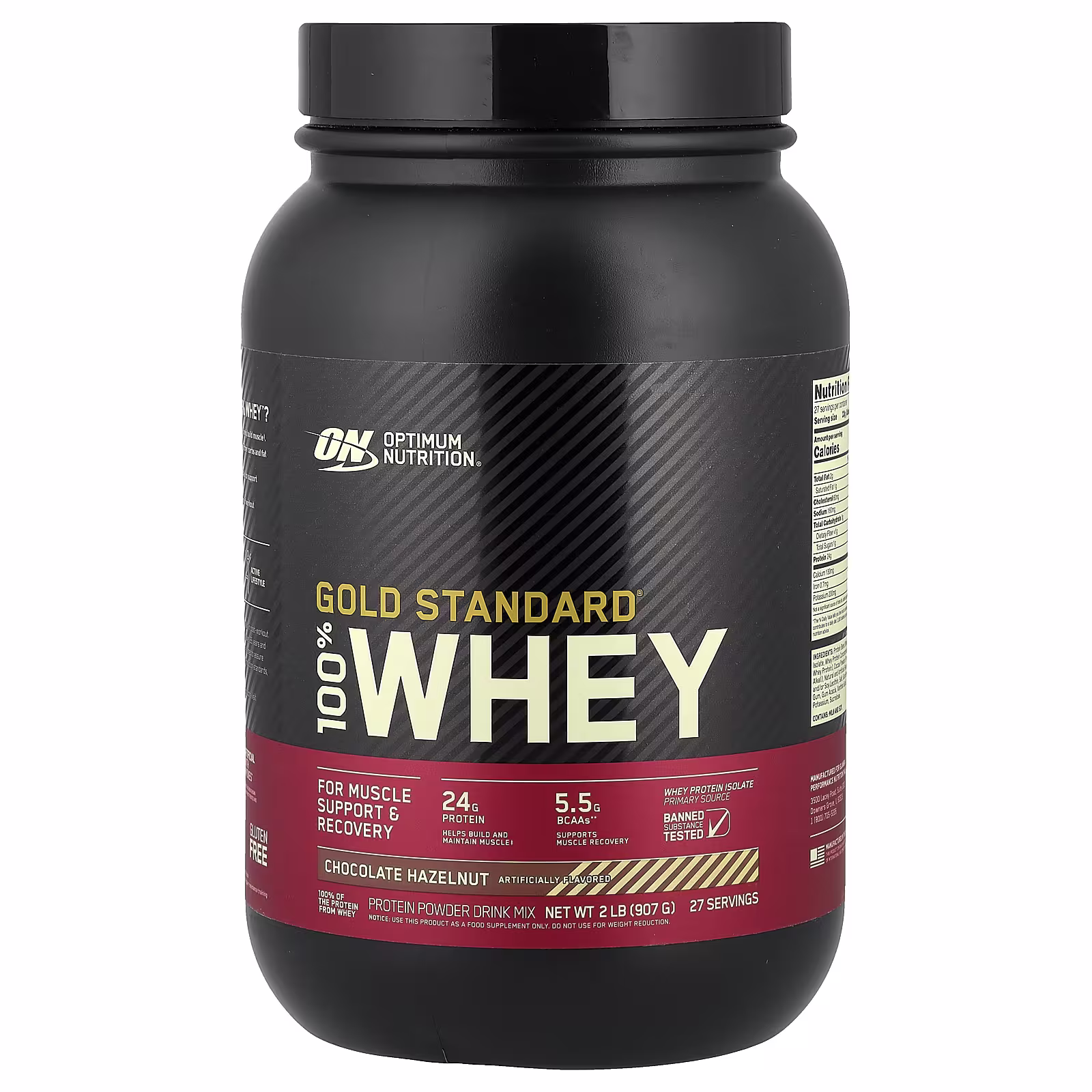 Optimum Nutrition Gold Standard 100 Whey Protein Powder Chocolate Hazelnut