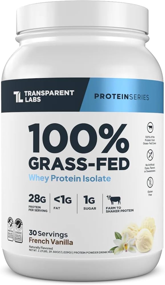 Transparent Labs 100% Grass-Fed Whey Protein Isolate Unflavored
